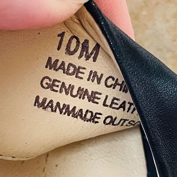 TALBOTS Black Strappy Espadrille Heel Black Leather Pumps SZ 10 - Picture 4 of 12